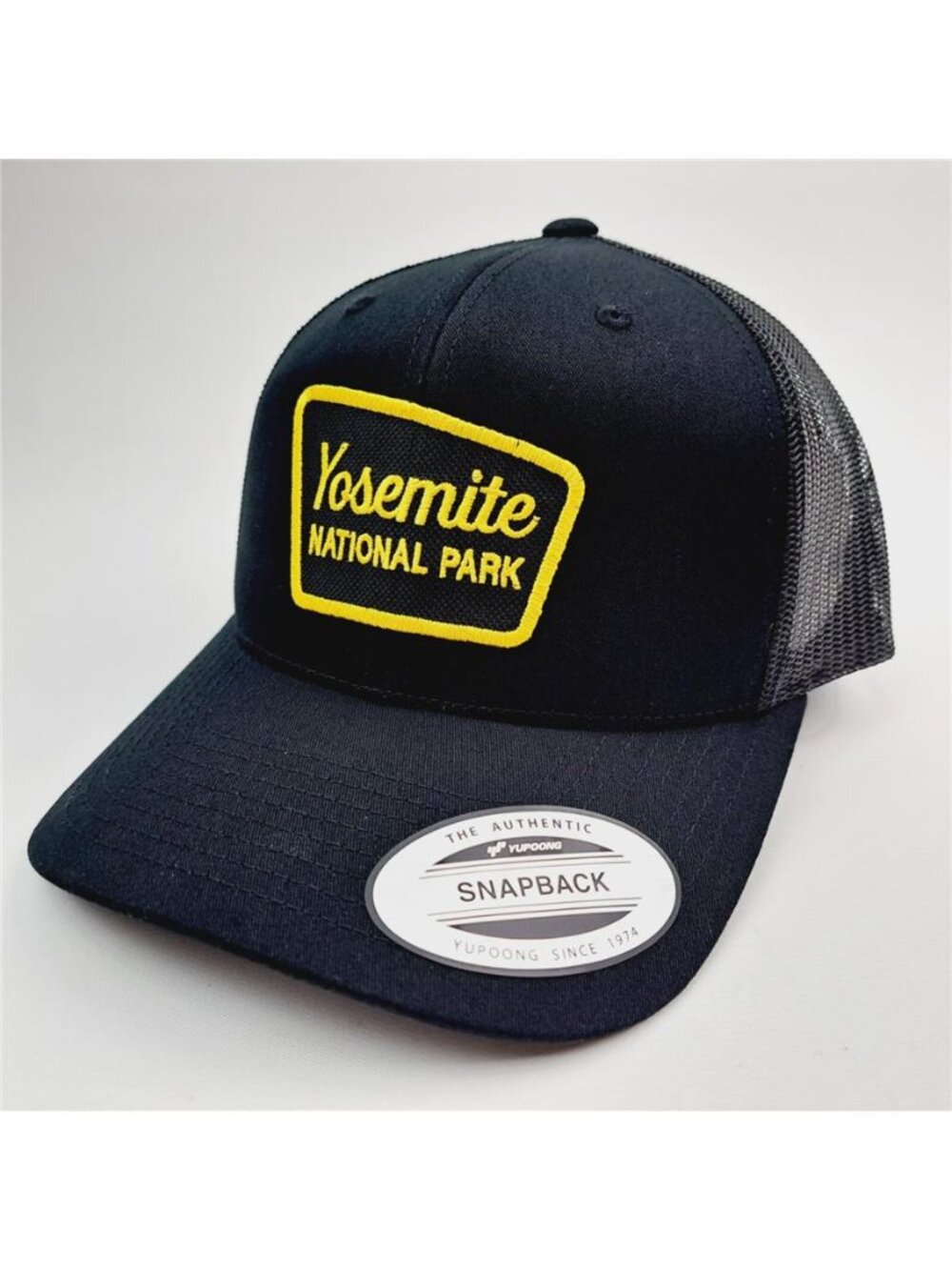 Yosemite National Park Embroidered Patch Trucker Mesh Snapback Hat Cap Black - Picture 4 of 6
